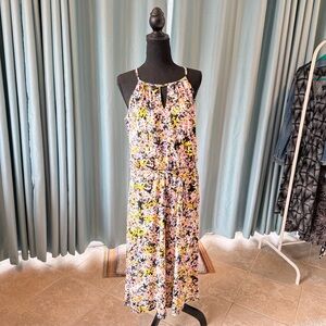 London Times Black and Pink Floral Jumper size 8